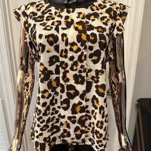 The Limited Animal Print Blouse - Black, Brown, Gold